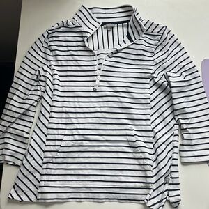 T by Talbots Striped Top Quarter Zip